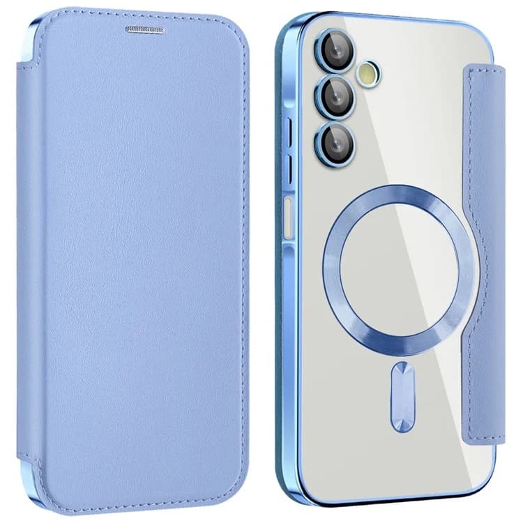 Husa MagFlip » Samsung A15, Magnet, RFID protect, Leather, Chrome Edge, Sky Blue 1
