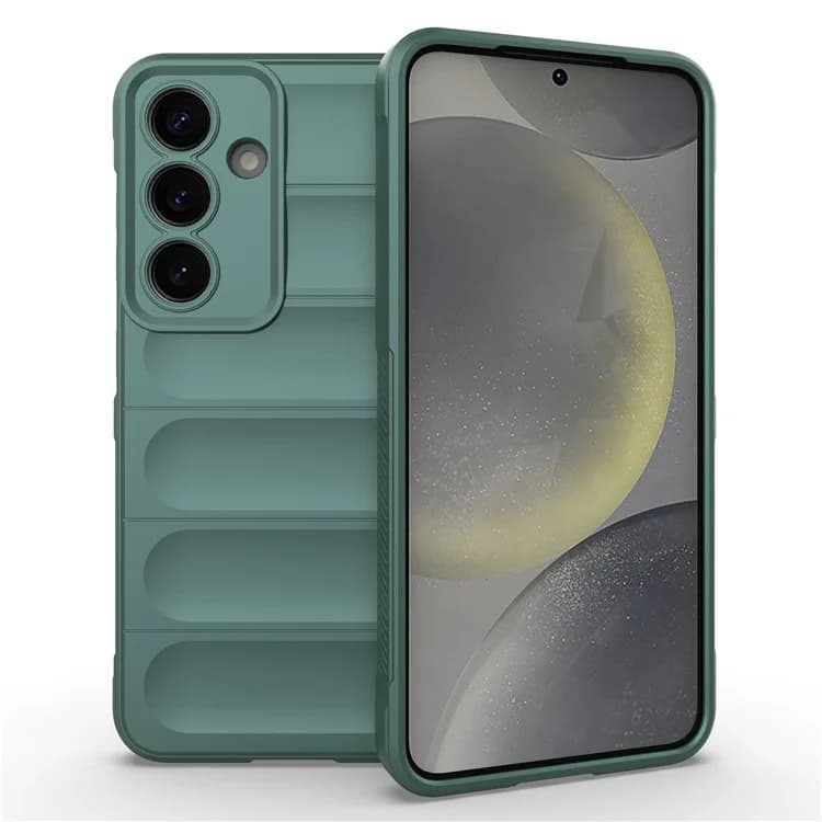 Husa Wave » Samsung Galaxy S25, Grip Microfiber, ShockProof, Deep Green 1