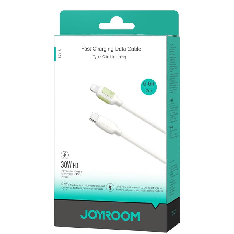 Joyroom (S-A53) » Cablu Date si Incarcare, USB-C la Lightning, PD30W, FastCharge 2m, BEIGE 1