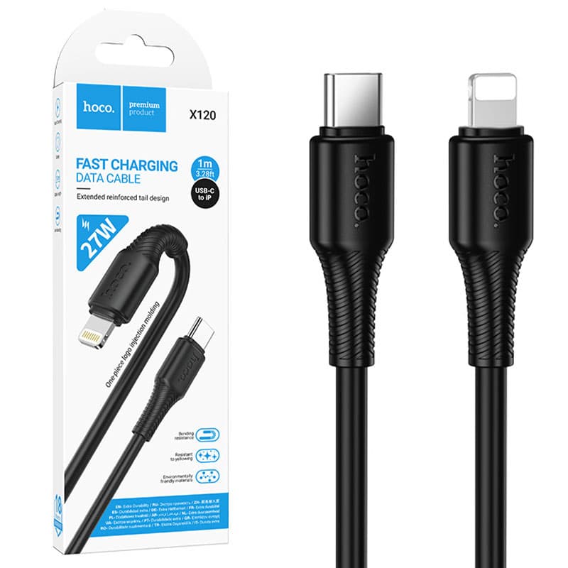 Hoco (X120) » Cablu Date si Incarcare, USB-C la Lightning, PD27W, QC3.0, 1m, Black 1