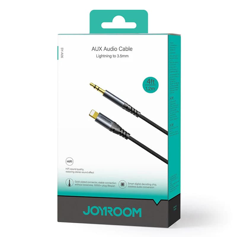 Joyroom (SY-A06) - Cablu Audio, Lightning la Jack 3.5mm (M) - 1.2m, Black 1
