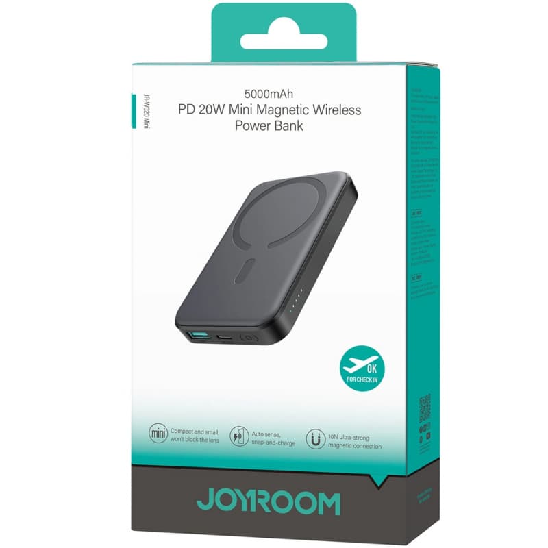 Joyroom (W020 Mini) - Baterie Externa, 20W, 1xUSB-C, 1xUSB, PD, QC3.0, Fast, Power LED, Black 1