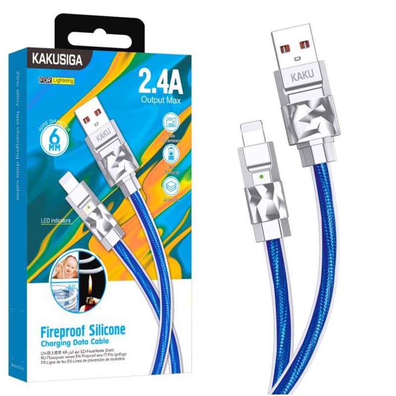 Kaku (KSC-956) - Cablu Date si Incarcare, USB-A la Lightning, 2.4A, 1m, Blue 1