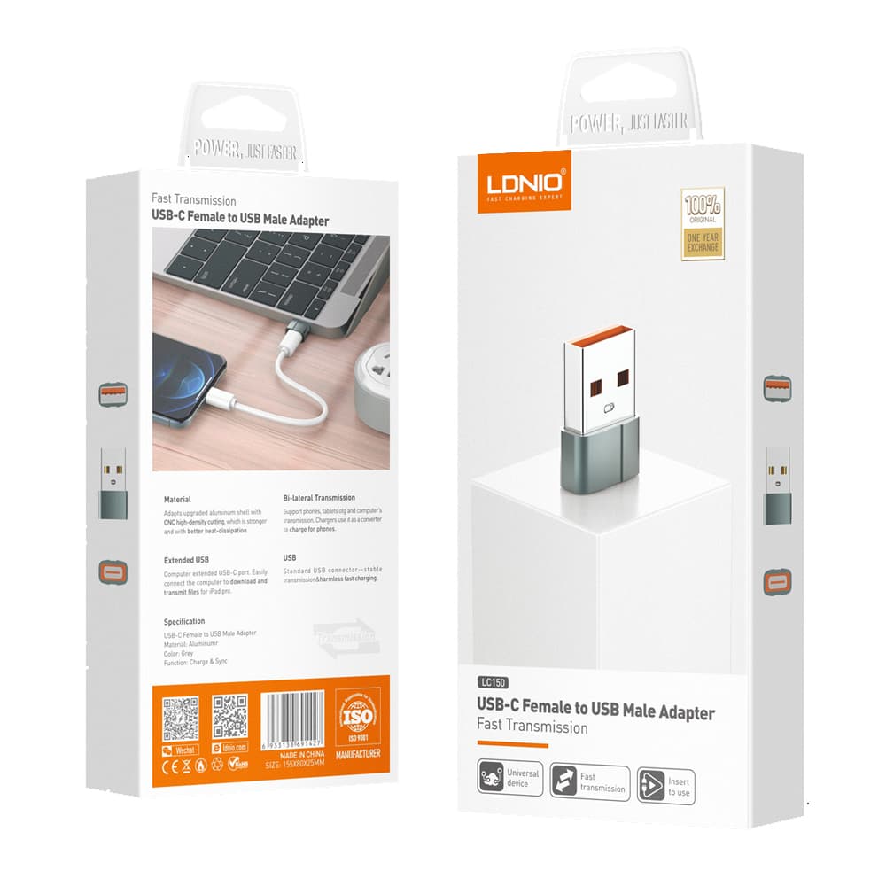 Ldnio (LC150) - Adaptor OTG Transfer, USB-A la USB-C 1