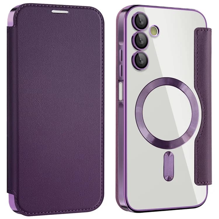 Husa MagFlip » Samsung A15, Magnet, RFID protect, Leather, Chrome Edge, Purple 1