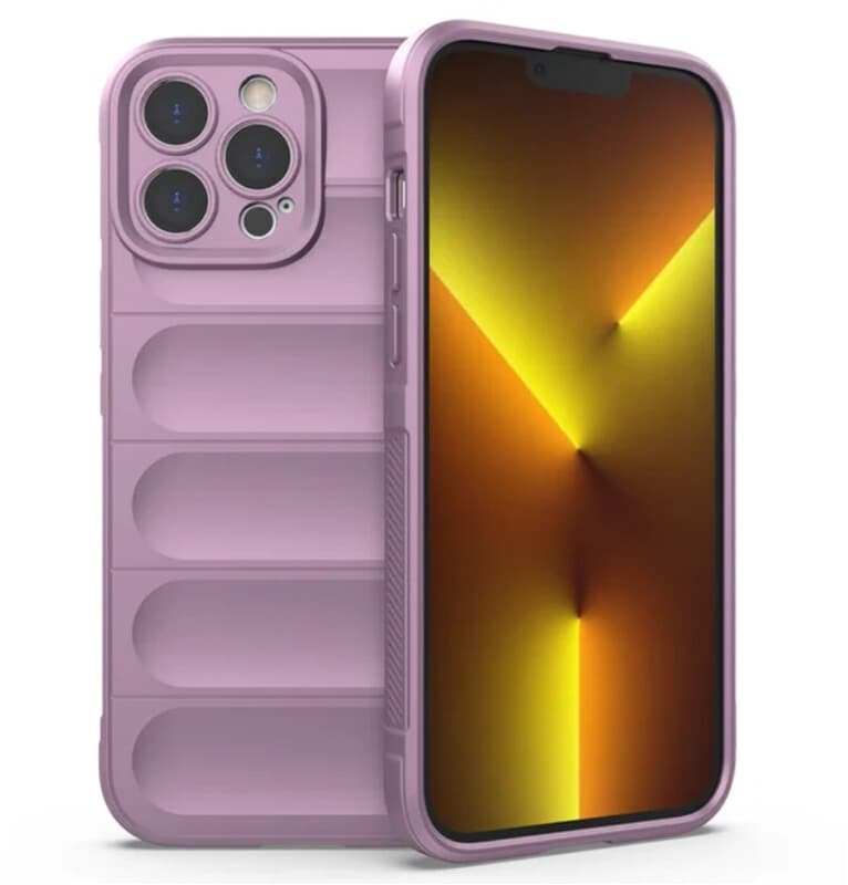 Husa Wave » iPhone 14 Pro Max, Grip Microfiber, ShockProof, Light Purple 1