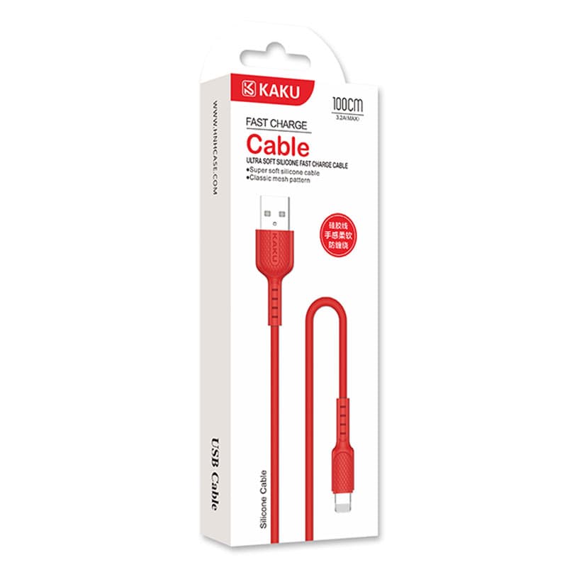 Kaku (KSC-111) - Cablu Date si Incarcare, USB-A la Lightning, 18W, 2.4A, 1m, Red 1