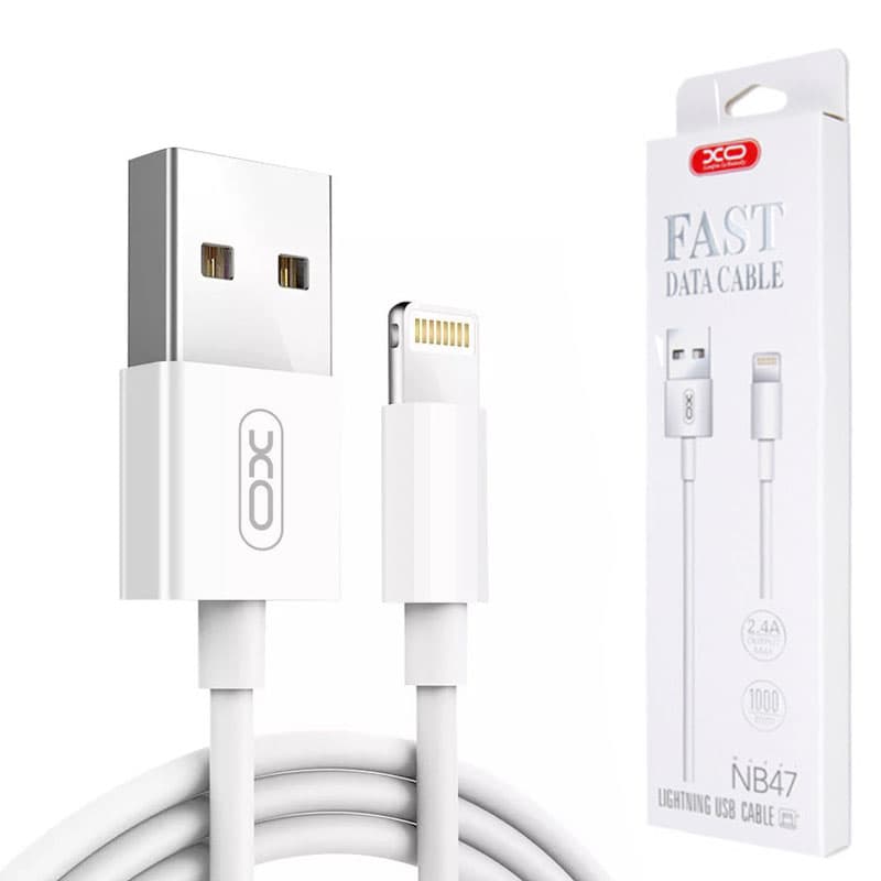 XO (NB47) - Cablu Date si Incarcare, USB-A la Lightning, 2.4A, 1m, White 1