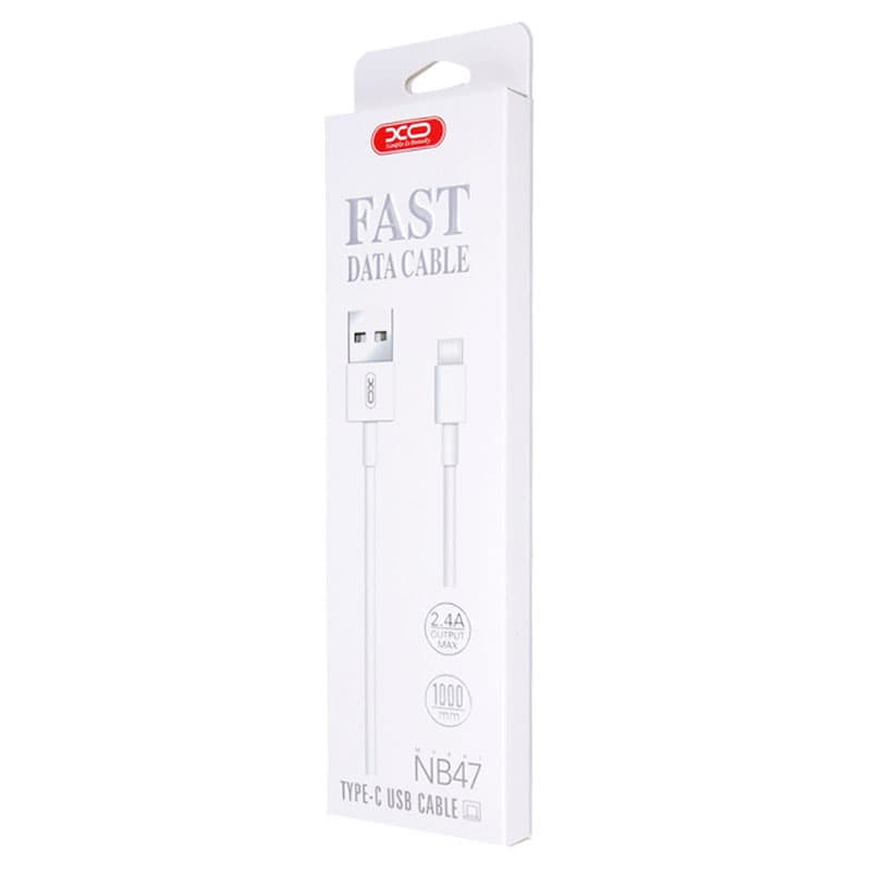 XO (NB47) - Cablu Date si Incarcare, USB-A la USB-C, 2.4A, 1m, White 1