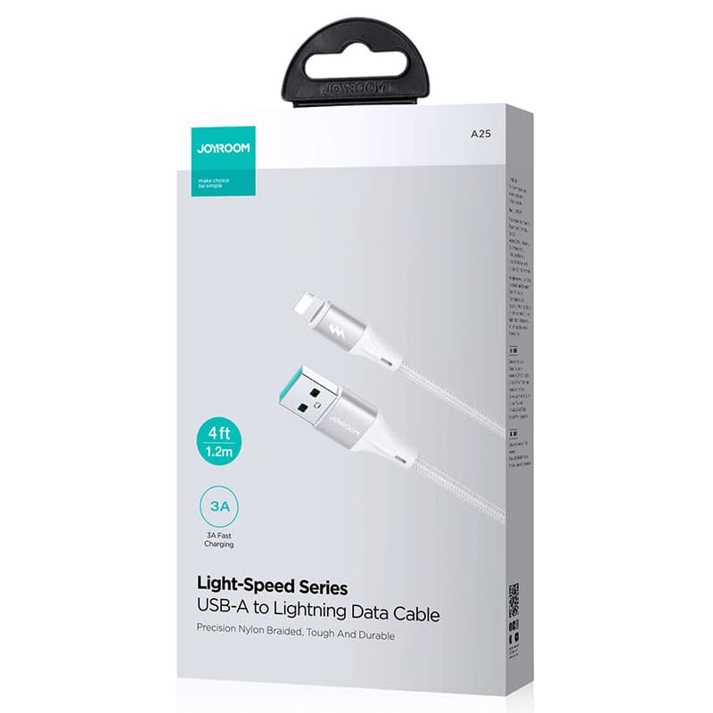 Joyroom (A25-AL3) - Cablu Date si Incarcare, USB-A la Lightning, 3A, Braided, 1.2m, White 1