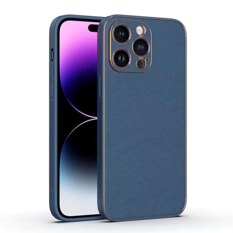 Husa Yolo » iPhone 13 Pro Max, Eco-Leather, TPU Edge, Navy Blue 1