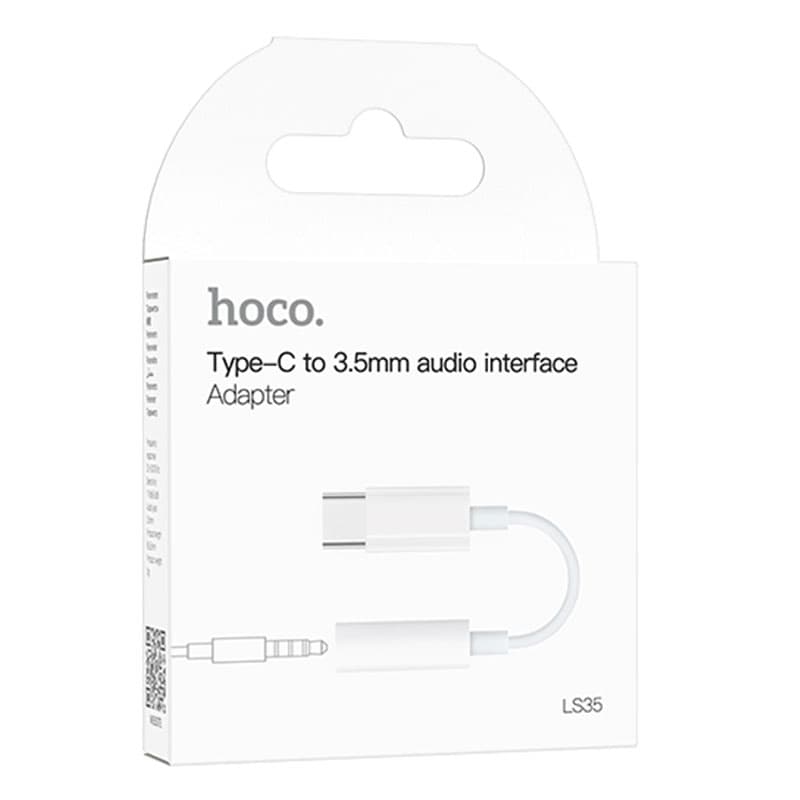 Hoco (LS35) - Cablu Audio, USB-C la Jack 3.5mm (F) - 8cm, White 1