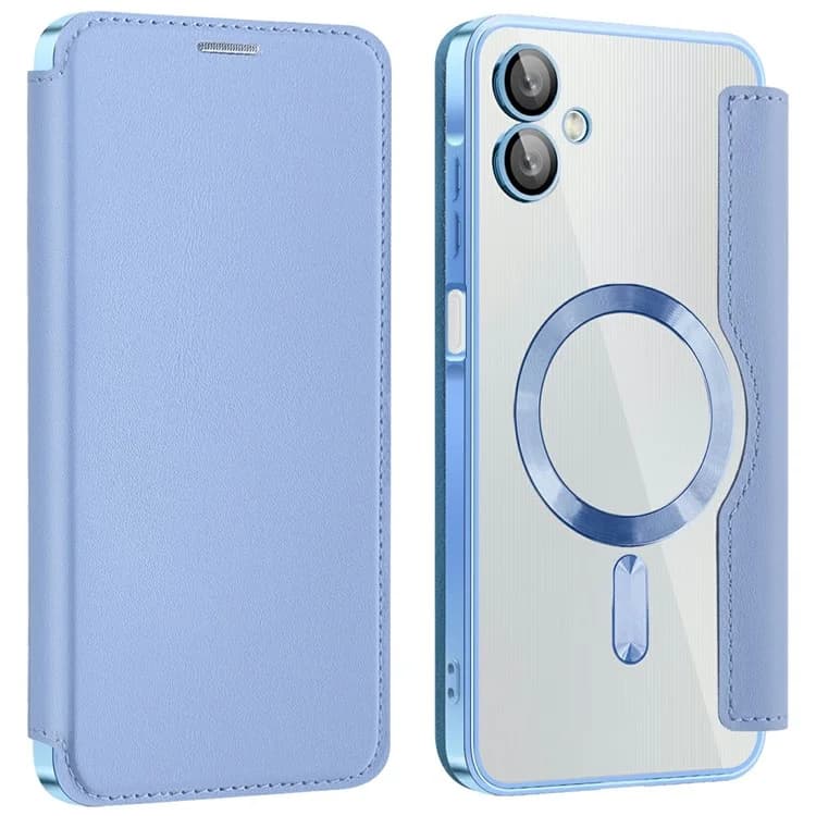 Husa MagFlip » Samsung A06, Magnet, RFID protect, Leather, Chrome Edge, Sky Blue 1