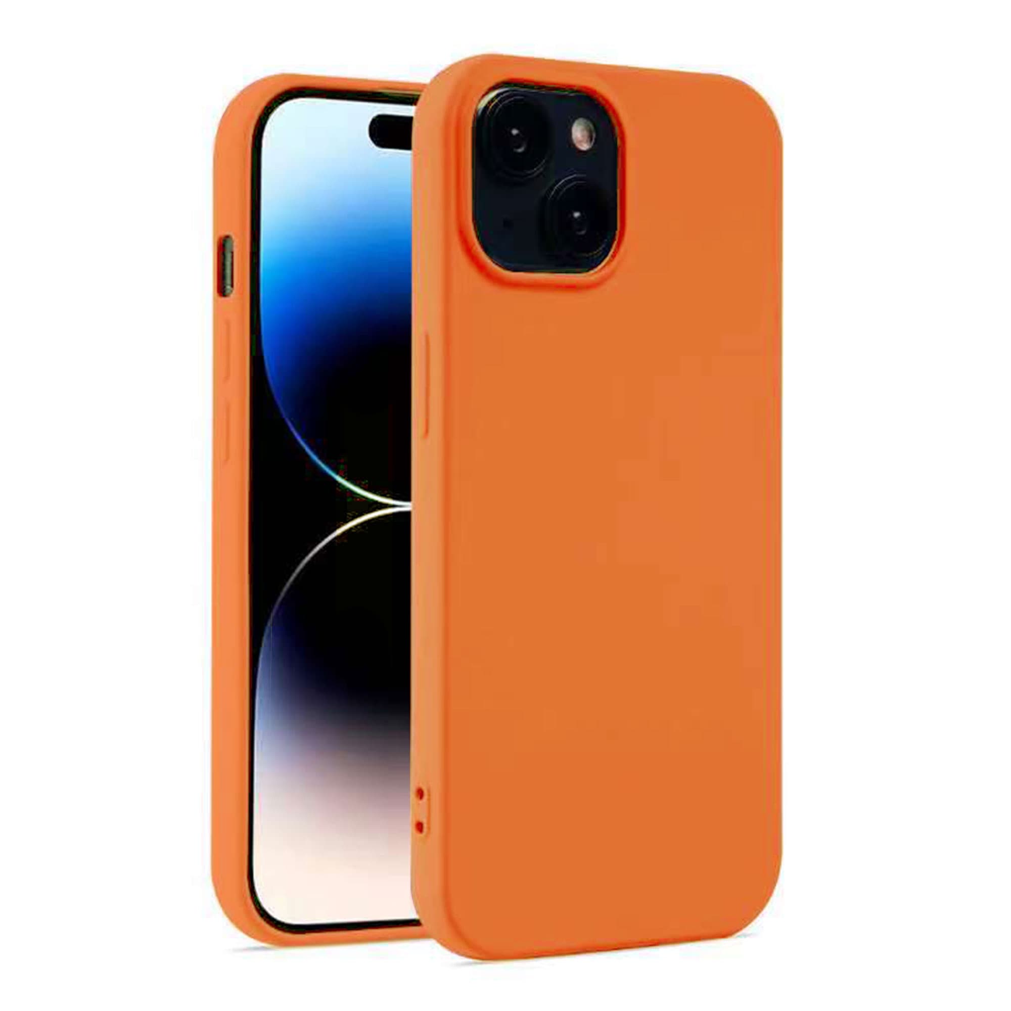 Husa Soft » iPhone 13, MicroFiber, TPU, Neon Orange 1