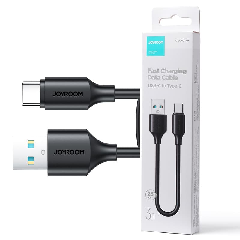 Joyroom (S-A9) - Cablu Date si Incarcare, USB-A la USB-C, 3A, Fast, LongLasting, 25cm, Black 1