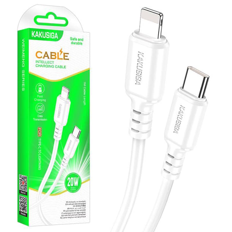Kaku (KSC-982) - Cablu Date si Incarcare, USB-C la Lightning, PD20W, QC3.0, 1m, White 1