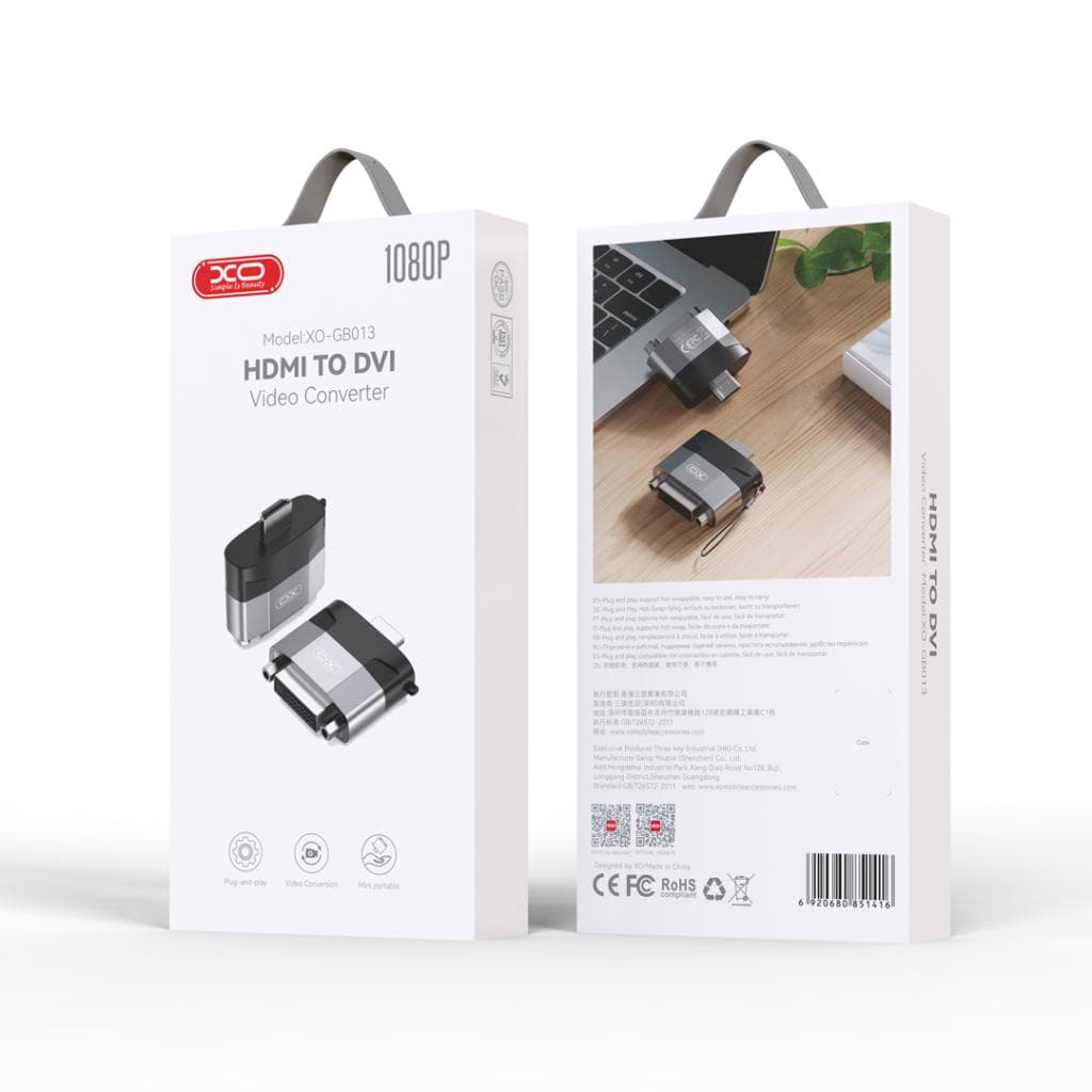 XO (GB013) - Adaptor Audio si Video, HDMI la DVI, 1080p, TARNISH 1