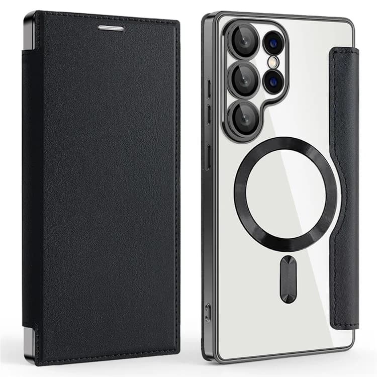 Husa MagFlip » Samsung S25 Ultra, Magnet, RFID protect, Leather, Chrome Edge, Black 1