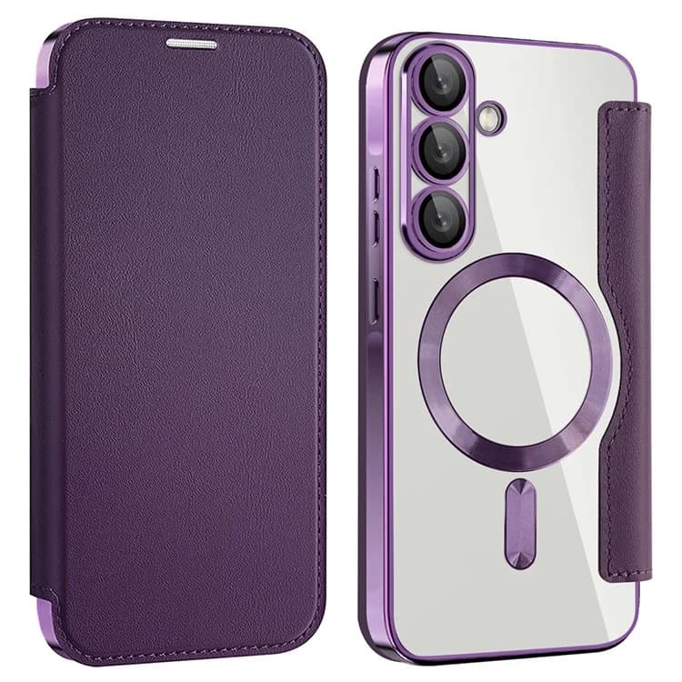 Husa MagFlip » Samsung A36 (A366), Magnet, RFID protect, Leather, Chrome Edge, Purple 1