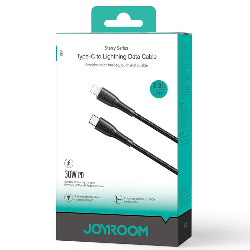 Joyroom (SA32-CL3) - Cablu Date si Incarcare, USB-C la Lightning, PD30W, QC3.0, SuperFast, 1m, Black 1