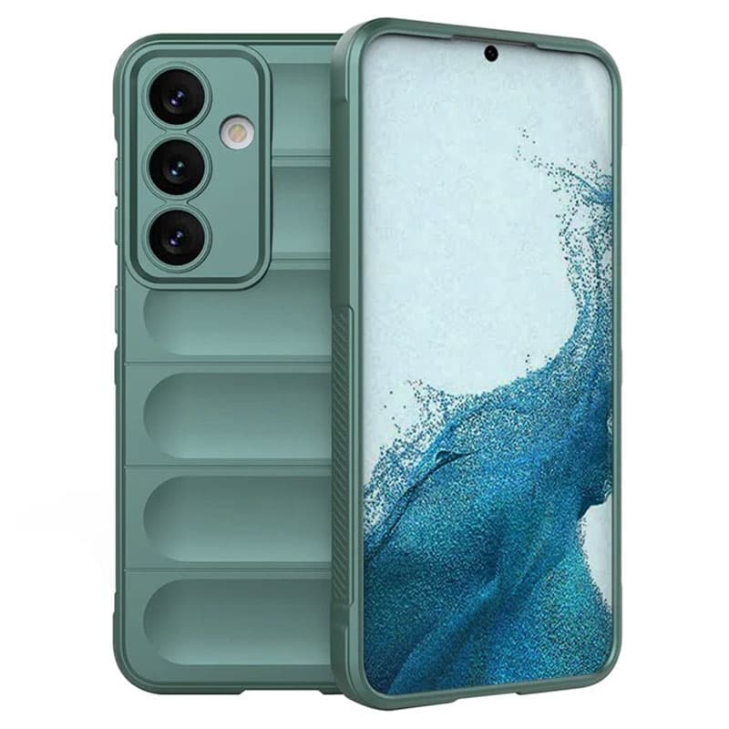 Husa Samsung Galaxy S24 Ultra, Wave Silicone, protectie camera, catifea in interior, deep green 1