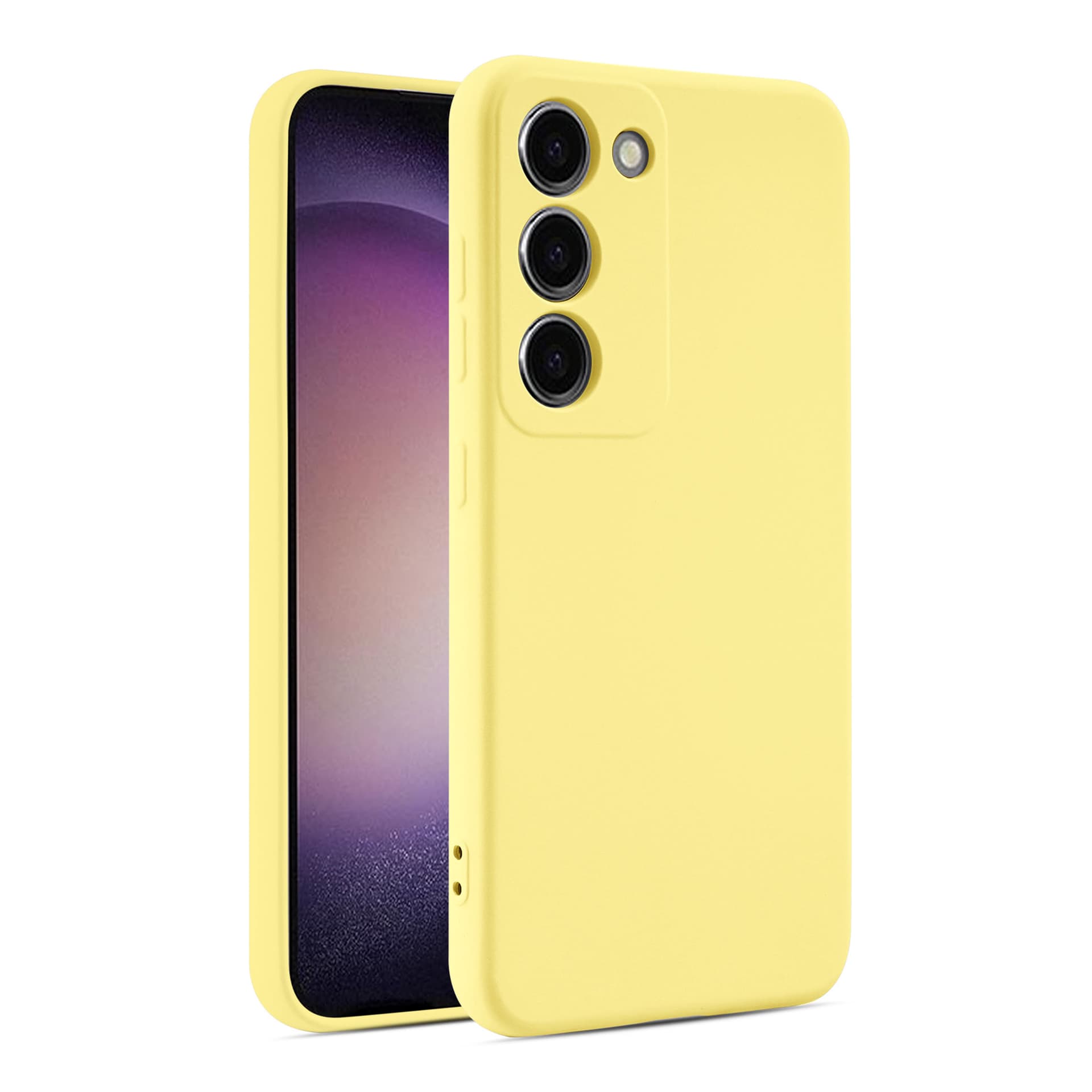 Husa Samsung A22 5G Luxury Silicone, catifea in interior, protectie camera, Neon Yellow