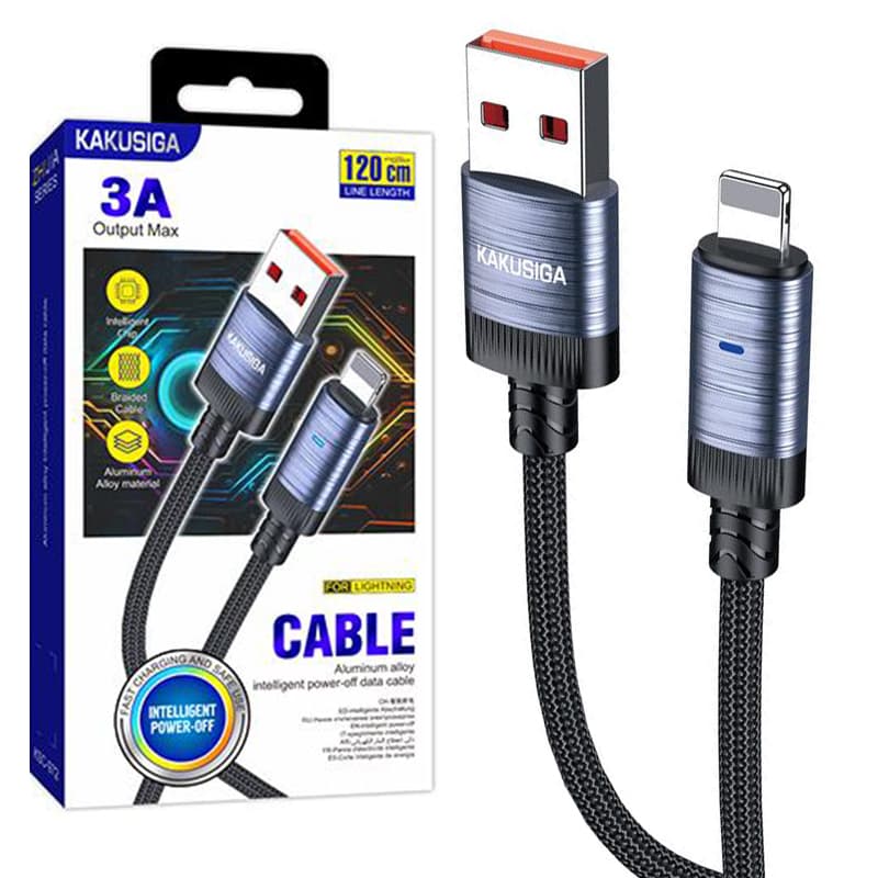 Kaku (KSC-972) - Cablu Date si Incarcare, USB-C la Lightning, PD27W, QC3.0, Black 1