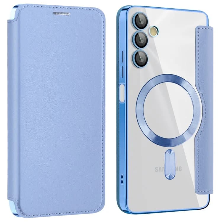 Husa MagFlip » Samsung A05s, Magnet, RFID protect, Leather, Chrome Edge, Sky Blue 1