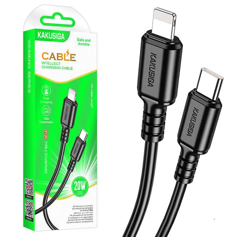 Kaku (KSC-982) - Cablu Date si Incarcare, USB-C la Lightning, PD20W, QC3.0, 1m, Black 1