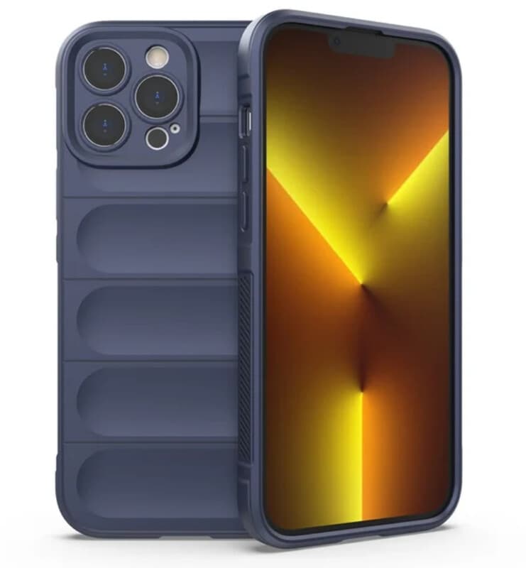 Husa Wave » iPhone 15 Pro, Grip Microfiber, ShockProof, Navy Blue 1