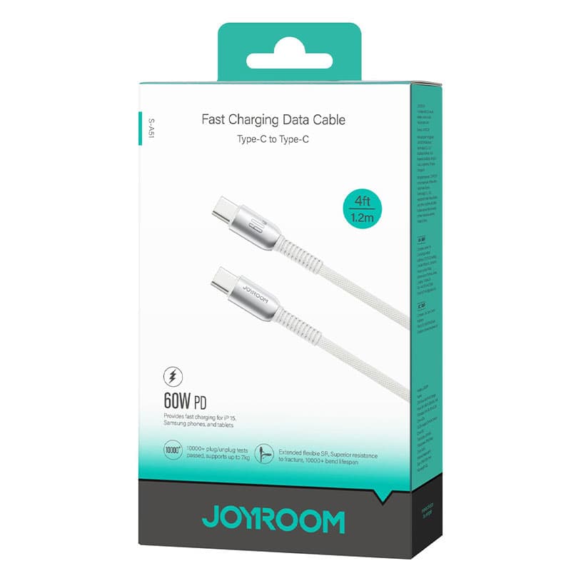Joyroom (S-A51) » Cablu Date si Incarcare, USB-C, PD60W, FastCharge, 1.2m, Light Grey 1
