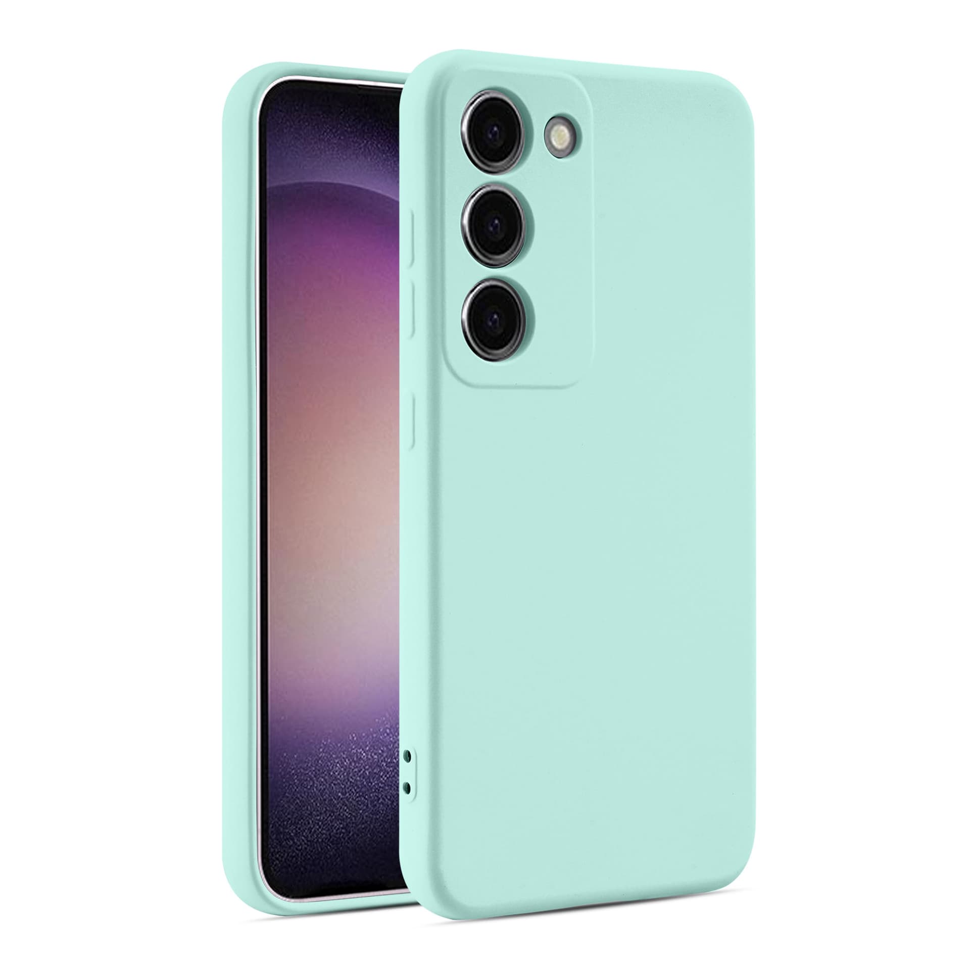 Husa Samsung A20e Luxury Silicone, catifea in interior, protectie camera, Mint Green