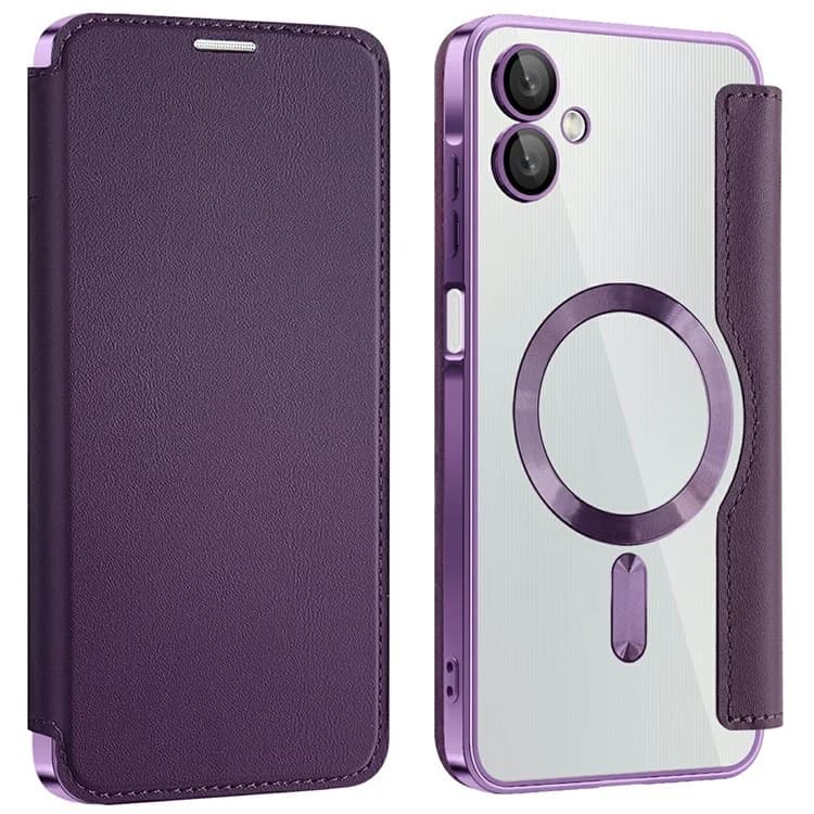 Husa MagFlip » Samsung A06, Magnet, RFID protect, Leather, Chrome Edge, Purple 1