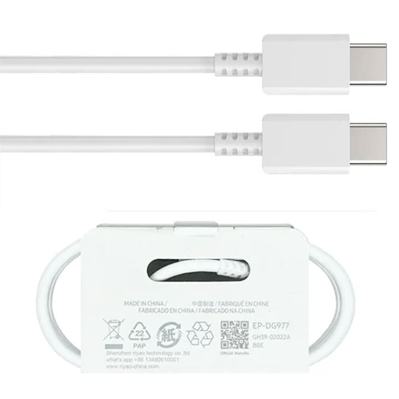 OEM (DG977W) - Cablu Date si Incarcare, USB-C la USB+C, 25W, 3A, 1m, White [BULK] 1