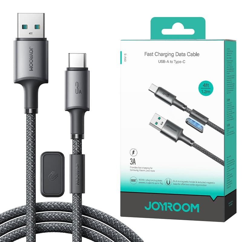 Joyroom (S-A50) » Cablu Date si Incarcare, USB la USB-C, 3A, FastCharge, 1.2m, Dark Grey 1