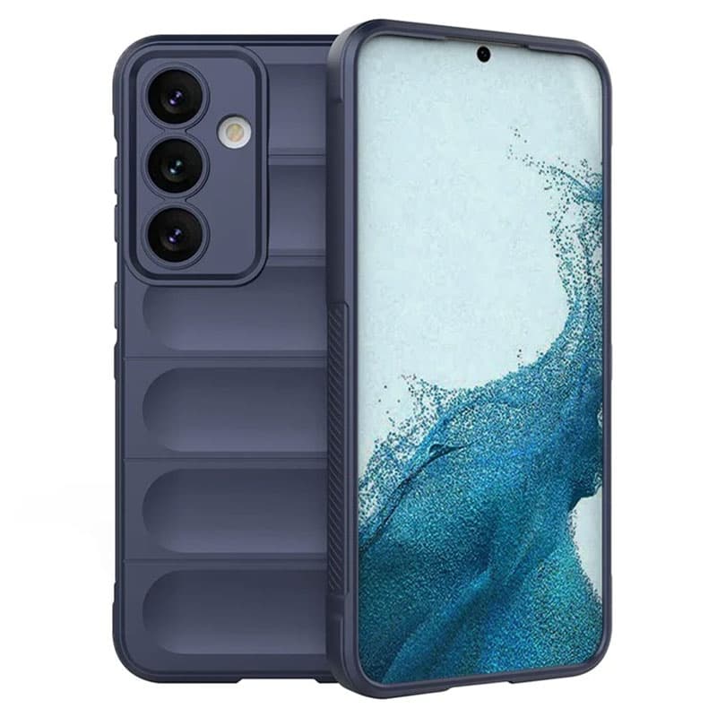 Husa Motorola Moto G85, Wave Silicone, protectie camera, catifea in interior, navy blue 1