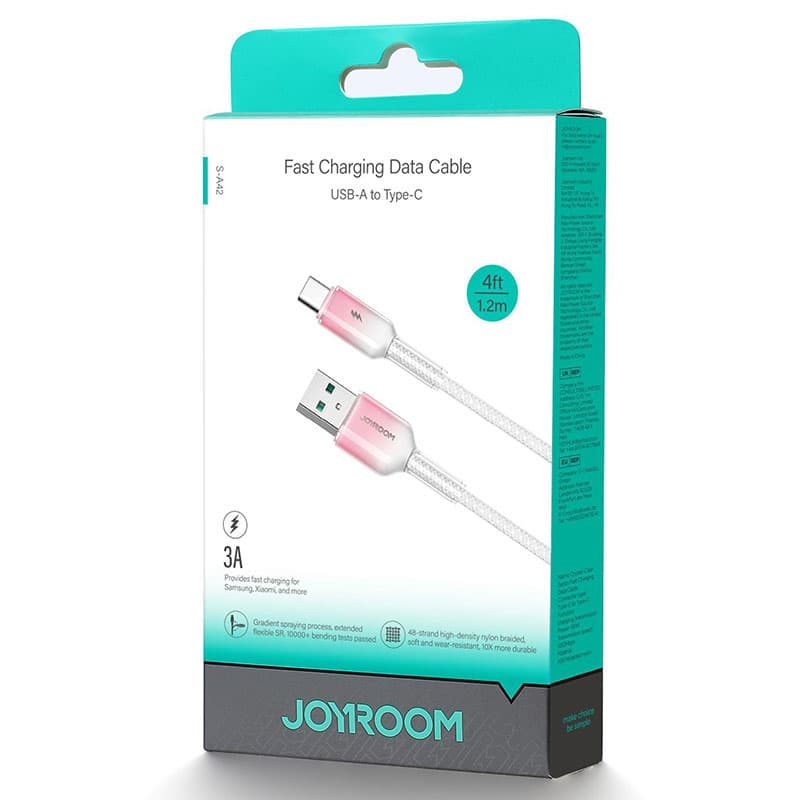 Joyroom (S-A42) » Cablu Date si Incarcare, USB la USB-C, 3A, FastCharge, 1.2m, White 1