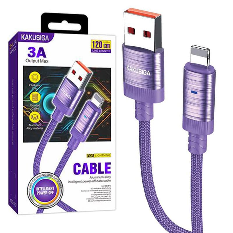 Kaku (KSC-972) - Cablu Date si Incarcare, USB-C la Lightning, PD27W, QC3.0, Purple 1