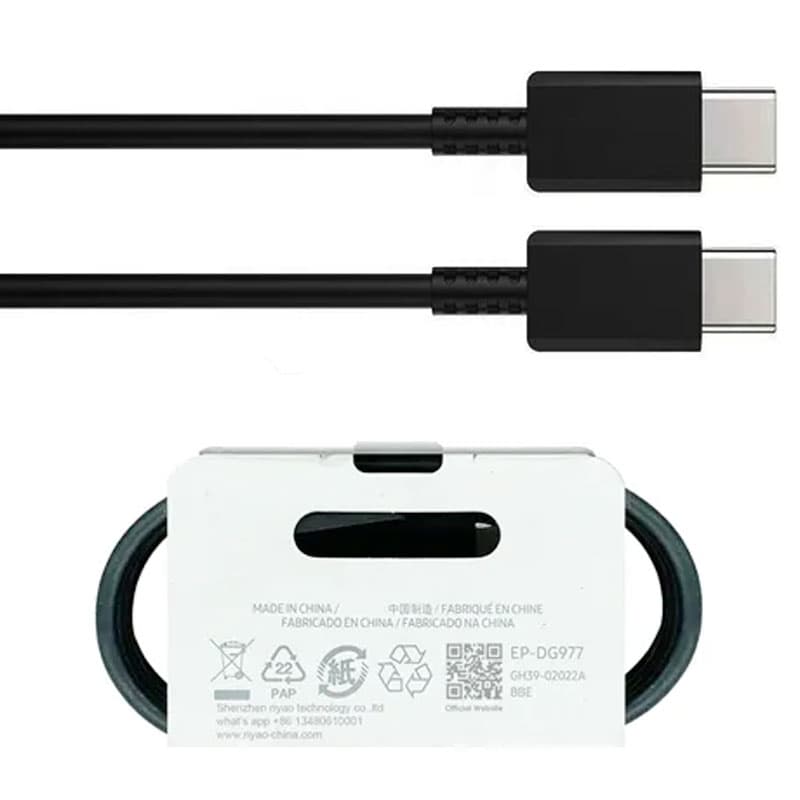 OEM (DG977B) - Cablu Date si Incarcare, USB-C la USB+C, 25W, 3A, 1m, Black [BULK] 1
