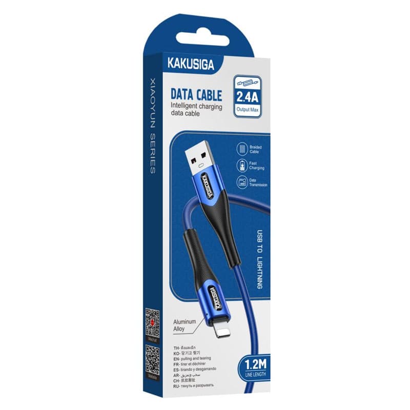 Kaku (KSC-724) - Cablu Date si Incarcare, USB-A la Lightning, 18W, 2.4A, 1.2m, Blue 1