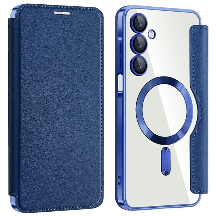 Husa MagFlip » Samsung A26, Magnet, RFID protect, Leather, Chrome Edge, Navy Blue 1