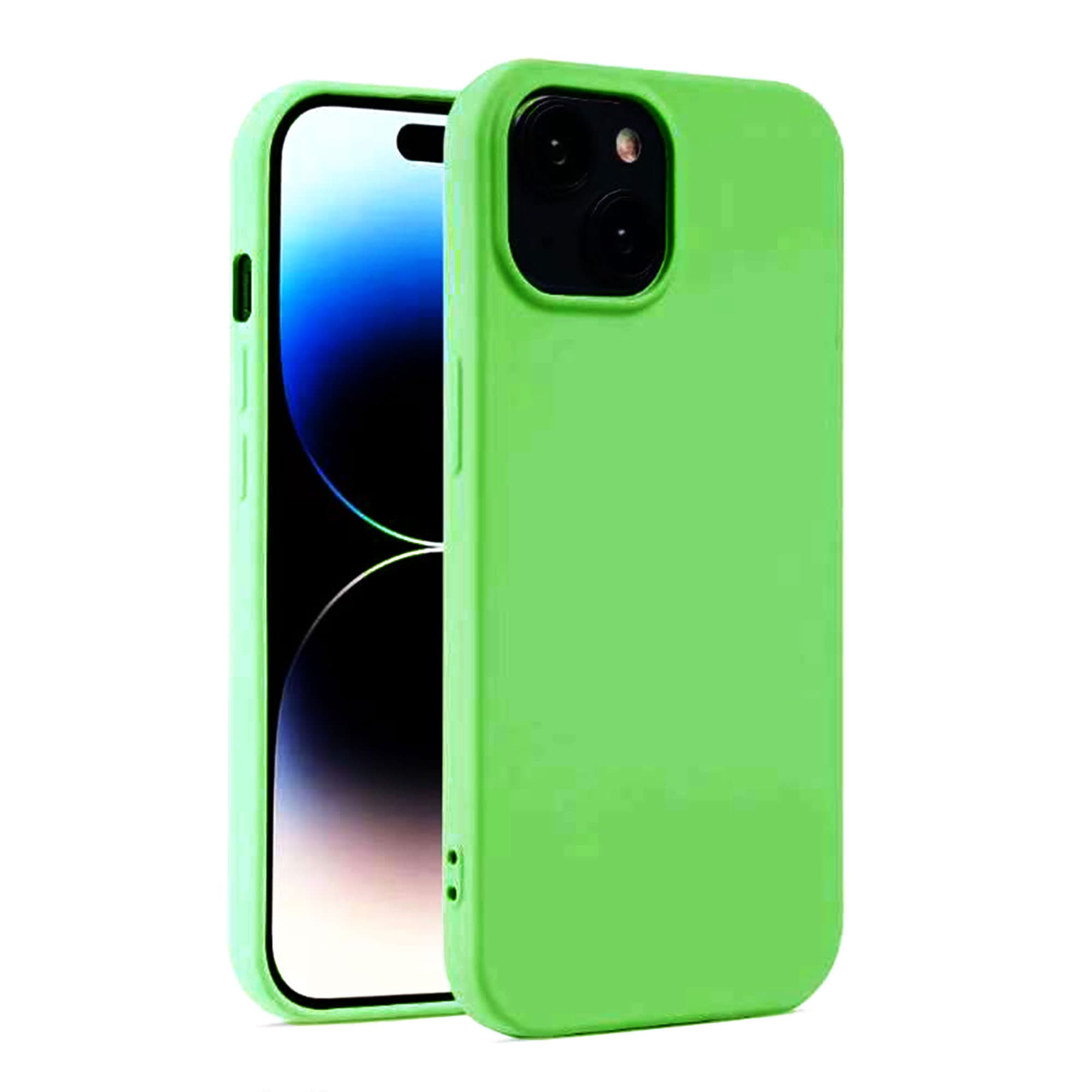 Husa Soft » iPhone 13, MicroFiber, TPU, Neon Green 1