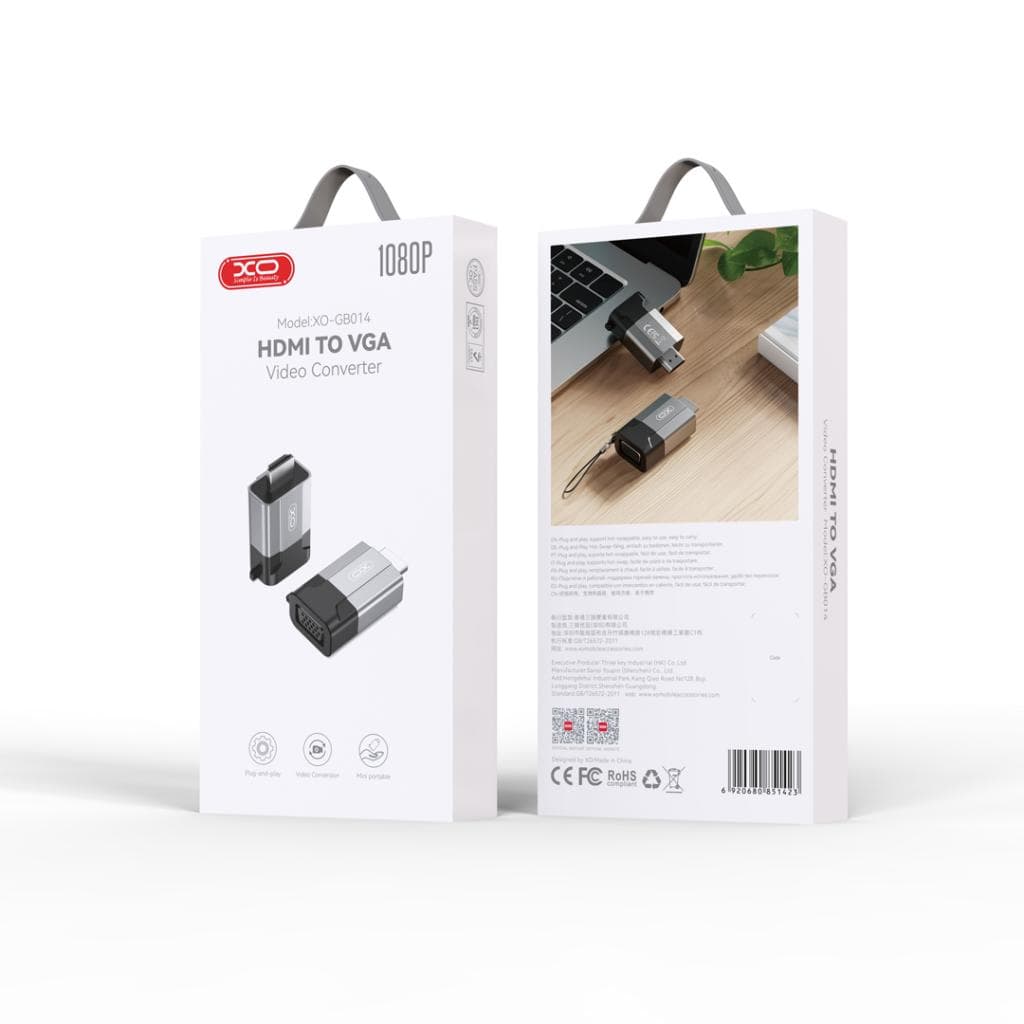XO (GB014) - Adaptor Audio si Video, HDMI la VGA, 1080p, TARNISH 1