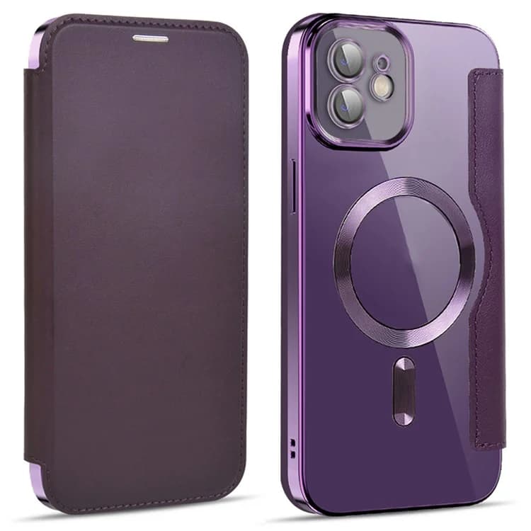 Husa MagFlip » iPhone 11, Magnet, RFID protect, Leather, Chrome Edge, Purple 1