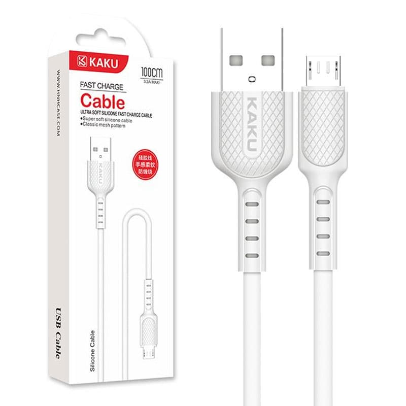 Kaku (KSC-111) - Cablu Date si Incarcare, USB-A la MicroUSB, 2.4A, 1m, White 1