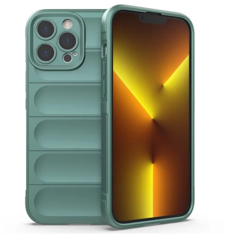 Husa Wave » iPhone 16 Pro, Grip Microfiber, ShockProof, Deep Green 1