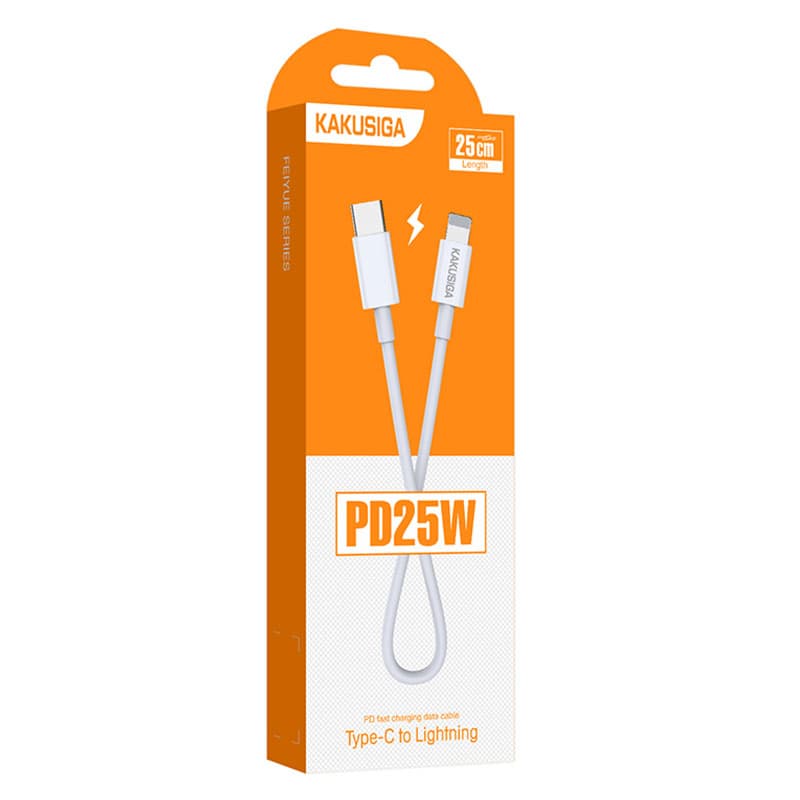 Kaku (KSC-653) - Cablu Date si Incarcare, USB-C la Lightning, PD25W, QC3.0, 25cm, White 1