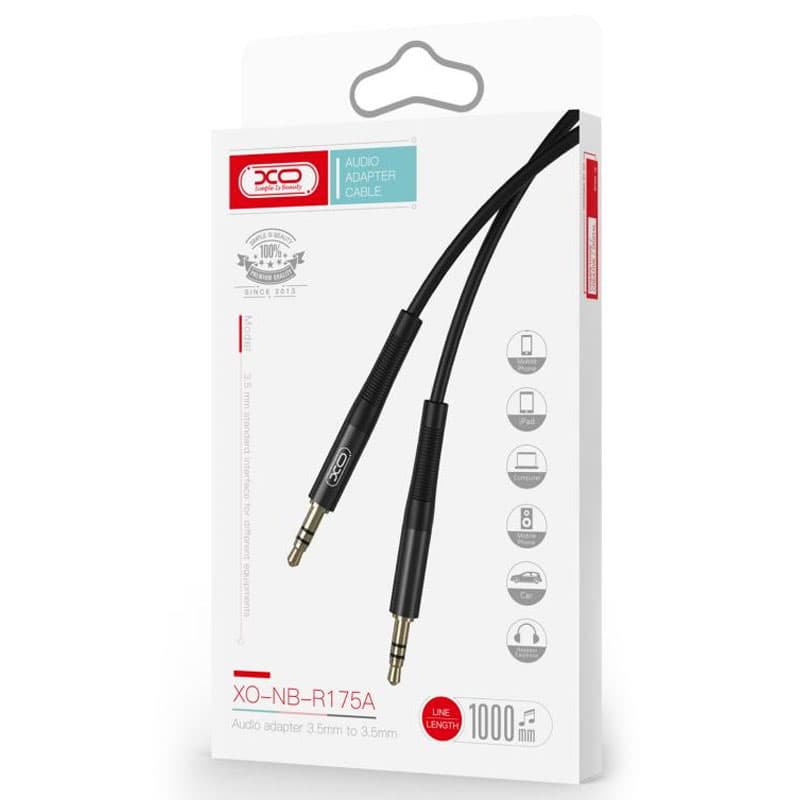XO (NB-R175A) - Cablu Audio, Jack 3.5mm (M) - la Jack 3.5mm (M) - 1m, Black 1