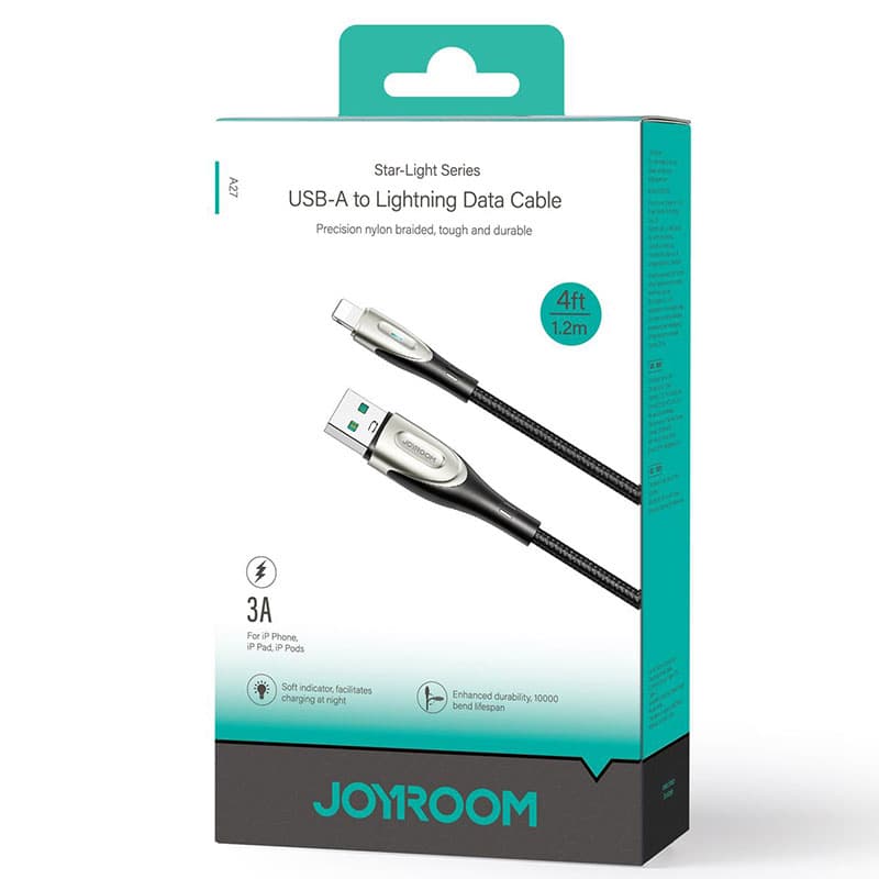 Joyroom (SA27-AL3) - Cablu Date si Incarcare, USB la Lightning, 3A, Braided, 1.2m, Black 1