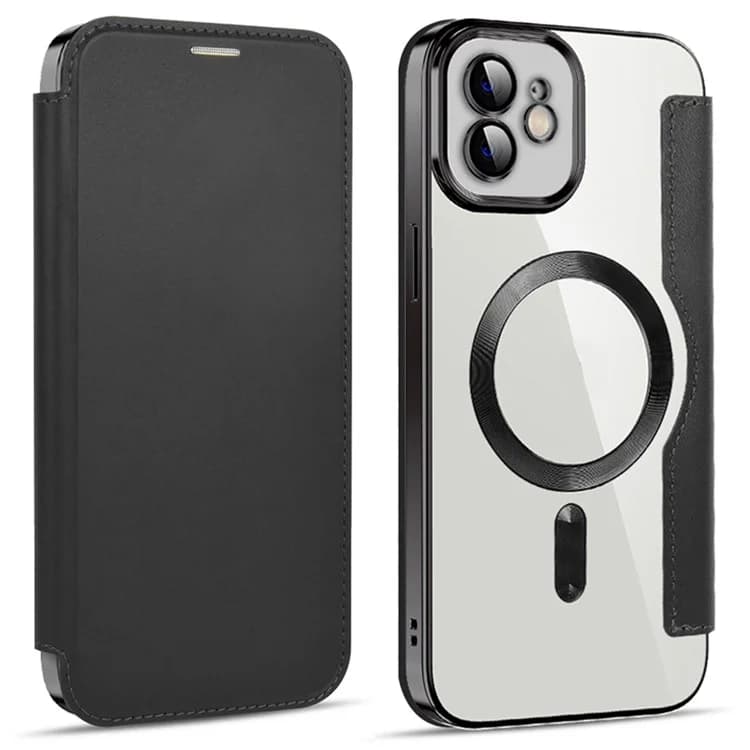 Husa MagFlip » iPhone 11, Magnet, RFID protect, Leather, Chrome Edge, Black 1